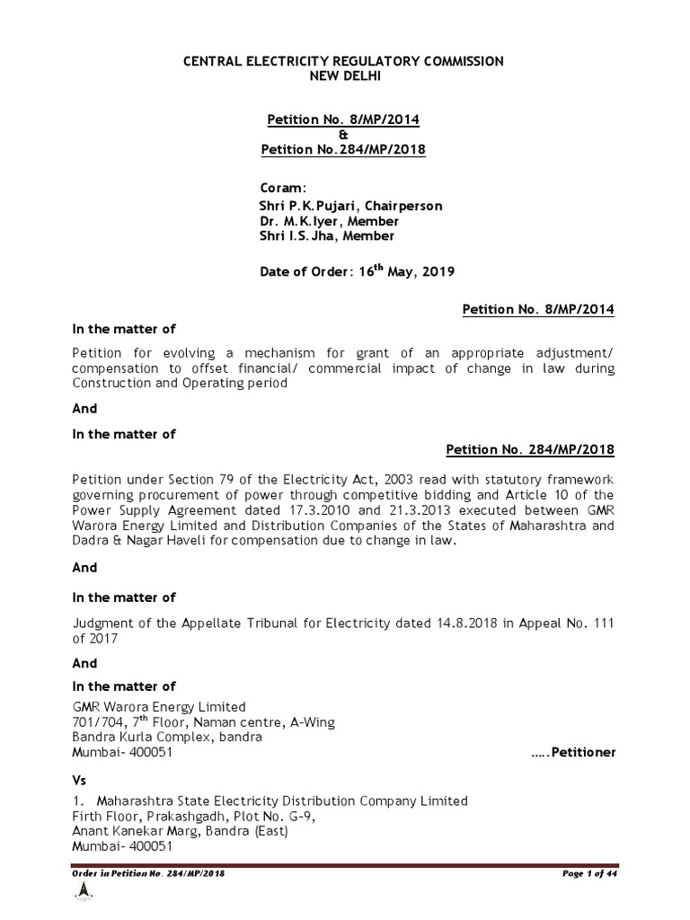GMR Warora Energy Limited Versus Maharashtra State Electricity ...