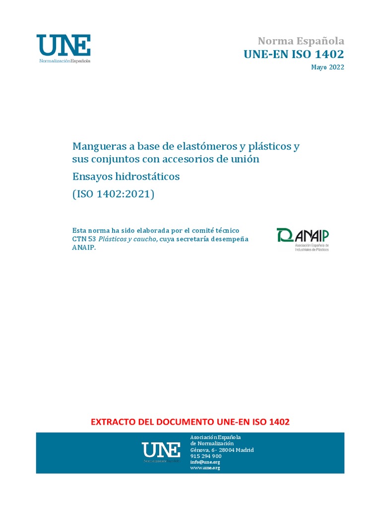 Norma UNE-EN ISO 1402:2021 | PDF | Ciencia y matemáticas | Tecnología