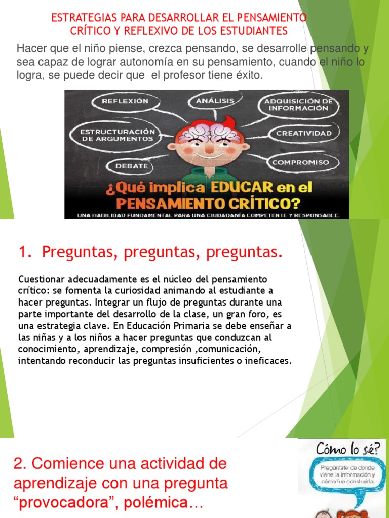 Estrategias para Fomentar el Pensamiento Crítico | PDF | Crecimiento ...