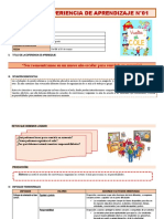 5° Grado - Experiencia de Aprendizaje N°01