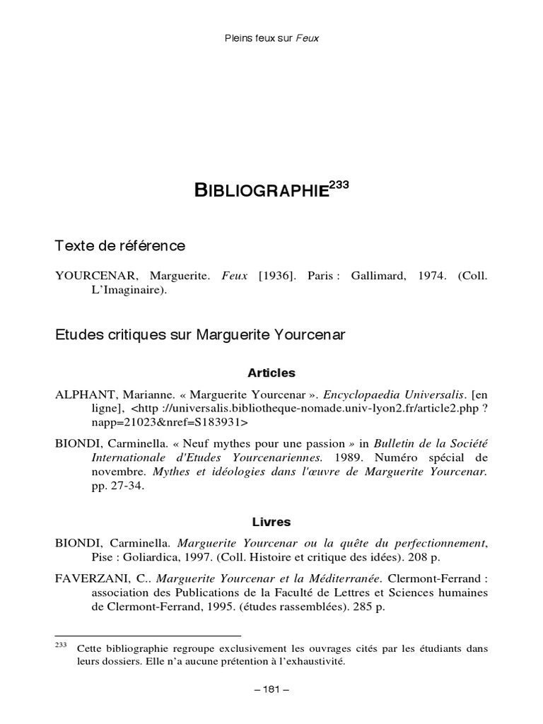 Bibliographie de Marguerite Yourcenar | PDF | Eschyle | Platon