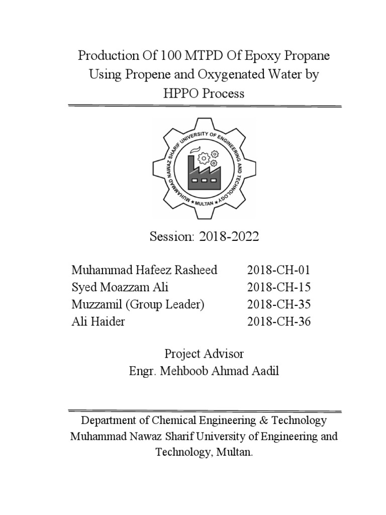 HPPO Process for Propylene Oxide Production | PDF | Polyurethane | Ether