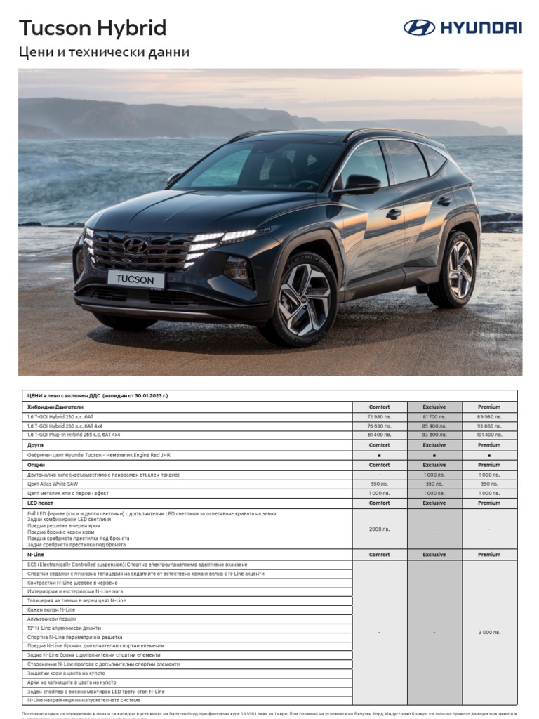 1042 - Hyundai TUCSON HEV PHEV Price List - 30.01.2023 | PDF