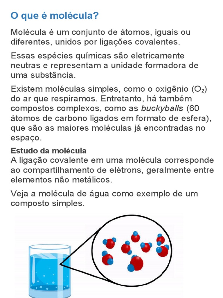 O Que É Molécula | PDF | Ciências e Matemática, image size:768x1024