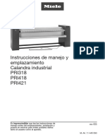 Instrucciones de Manejo y Emplazamiento Calandra Industrial PRI318 PRI418 PRI421