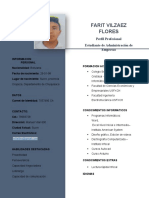 Farit Vilzaez Flores: Perfil Profesional Estudiante de Administración de Empresas