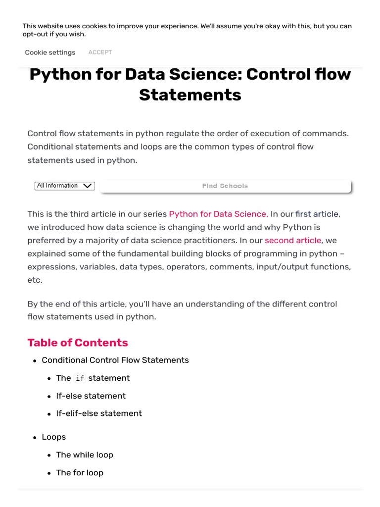 Python For Data Science - Control Flow Statements - Data Science ...