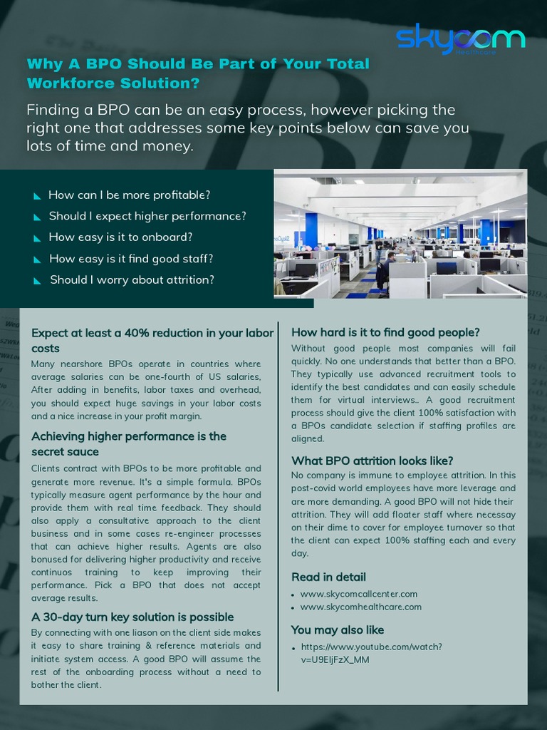 Why Should I Contract A BPO PDF Outsourcing Employment