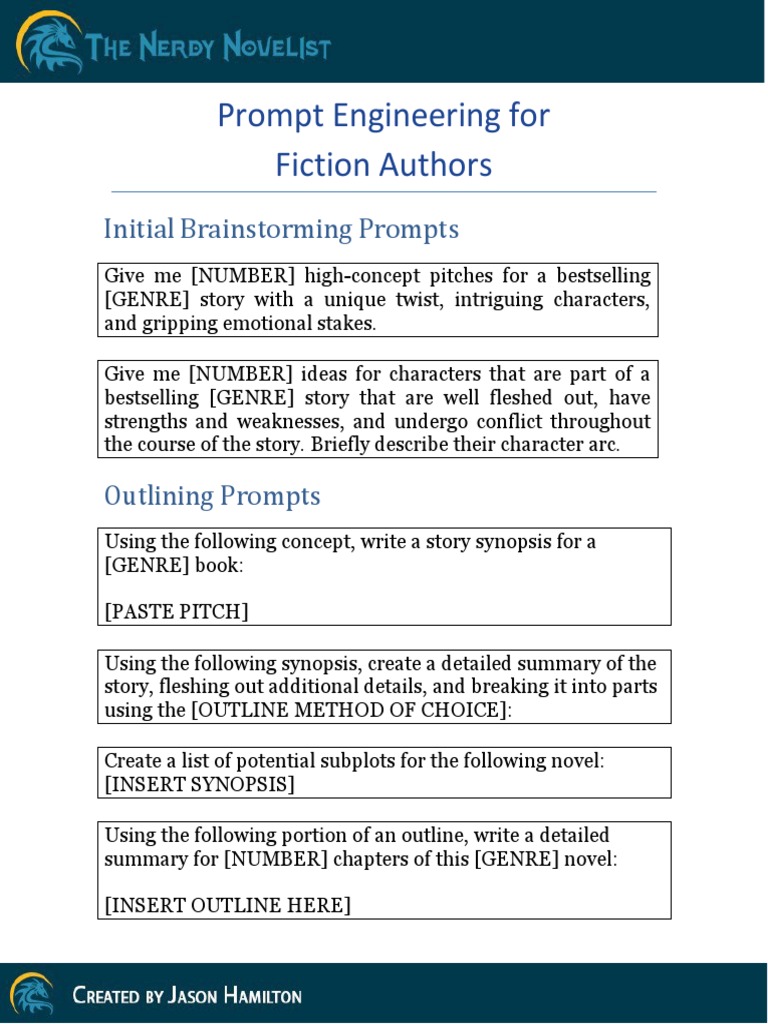Prompt Engineering for Novel Writers | PDF | Narration | Writing