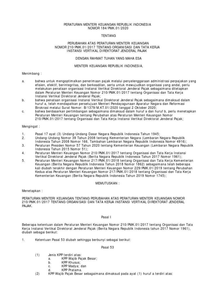 PMK 184 - 2020 | PDF