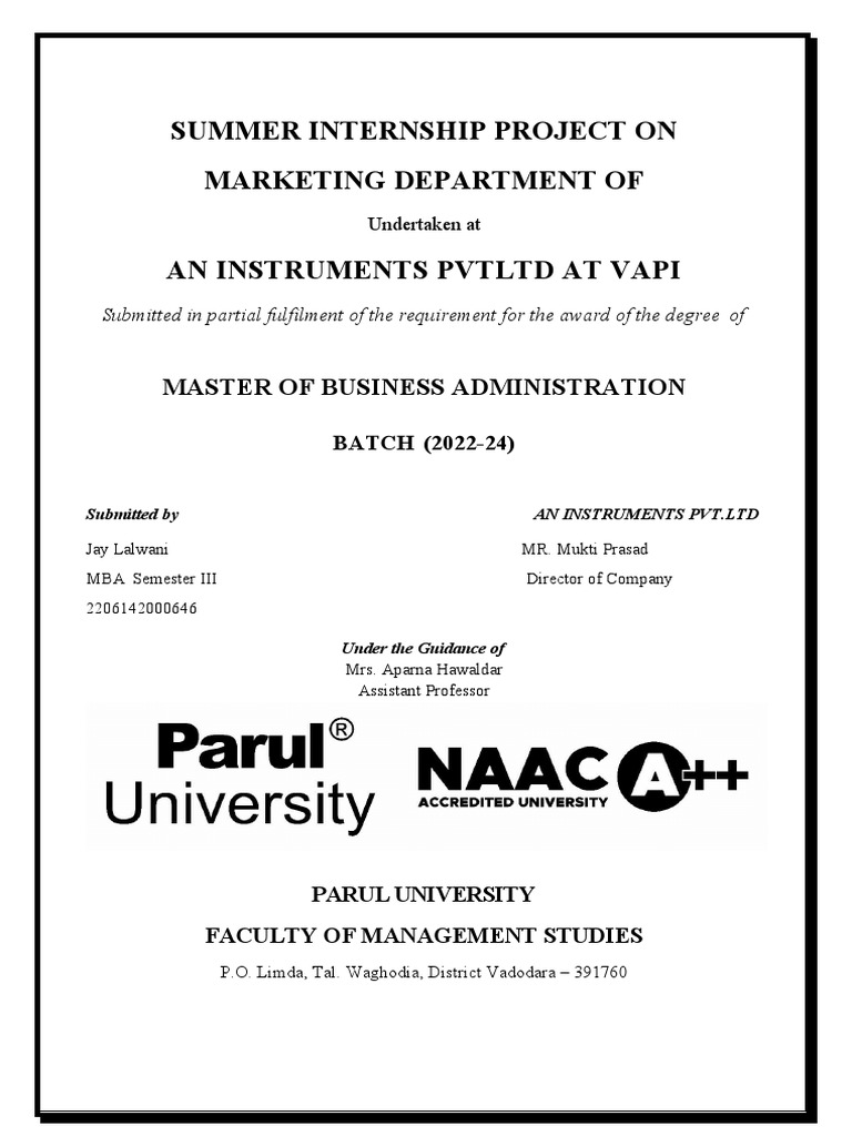 Summer Internship Report | Download Free PDF | Sampling (Statistics ...