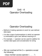 Unit 4 Operator Overloading