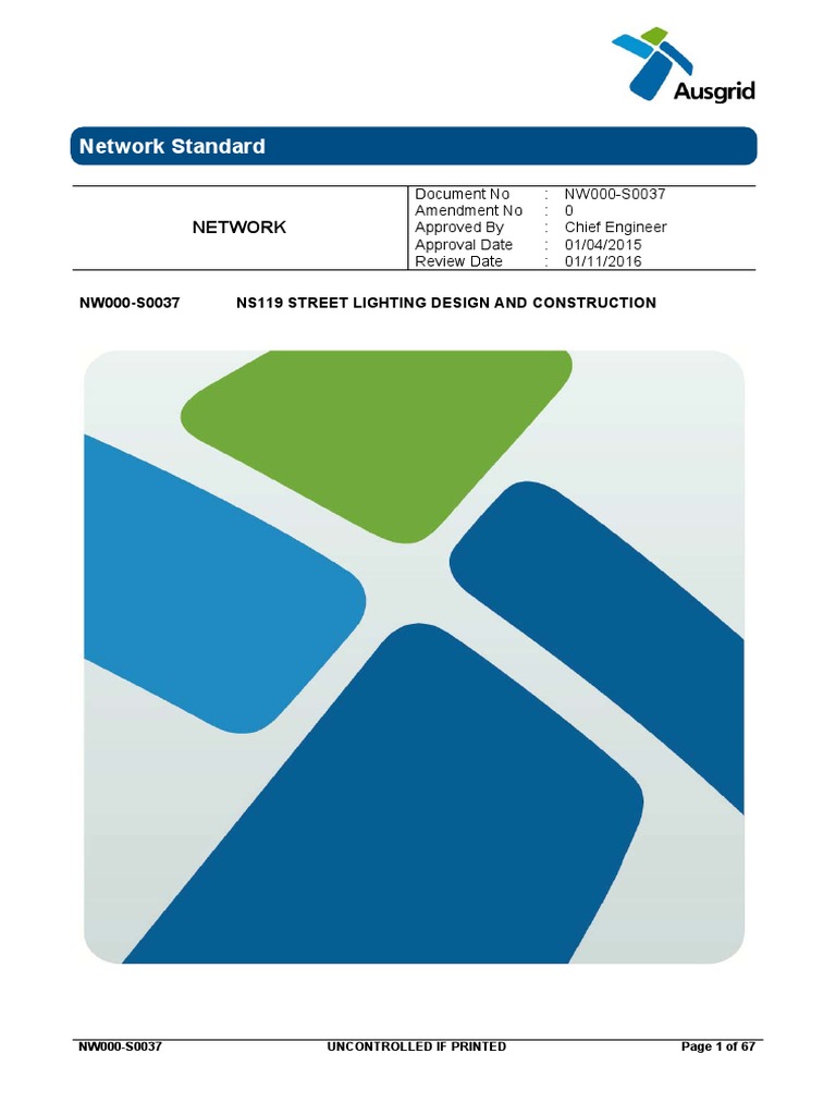 Ausgrid NS119 Street Lighting Design and Contruction Ausgrid 2015 PDF Street Light