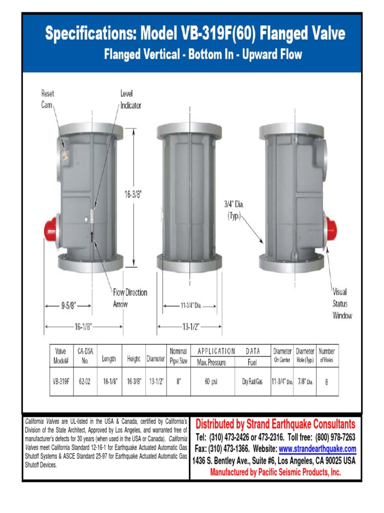 VB-319F 8-In 60-Psi CaliforniaValve | PDF