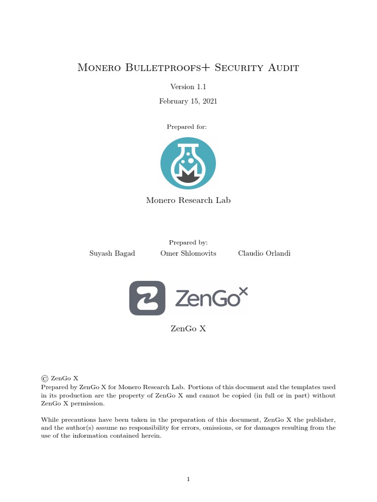 Monero Bulletproofs+ Security Audit | PDF | Formal Verification ...