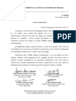 0305 NOTA OFICIAL DA PRESIDENCIA 2o TURNO DAS ELICOES 2022