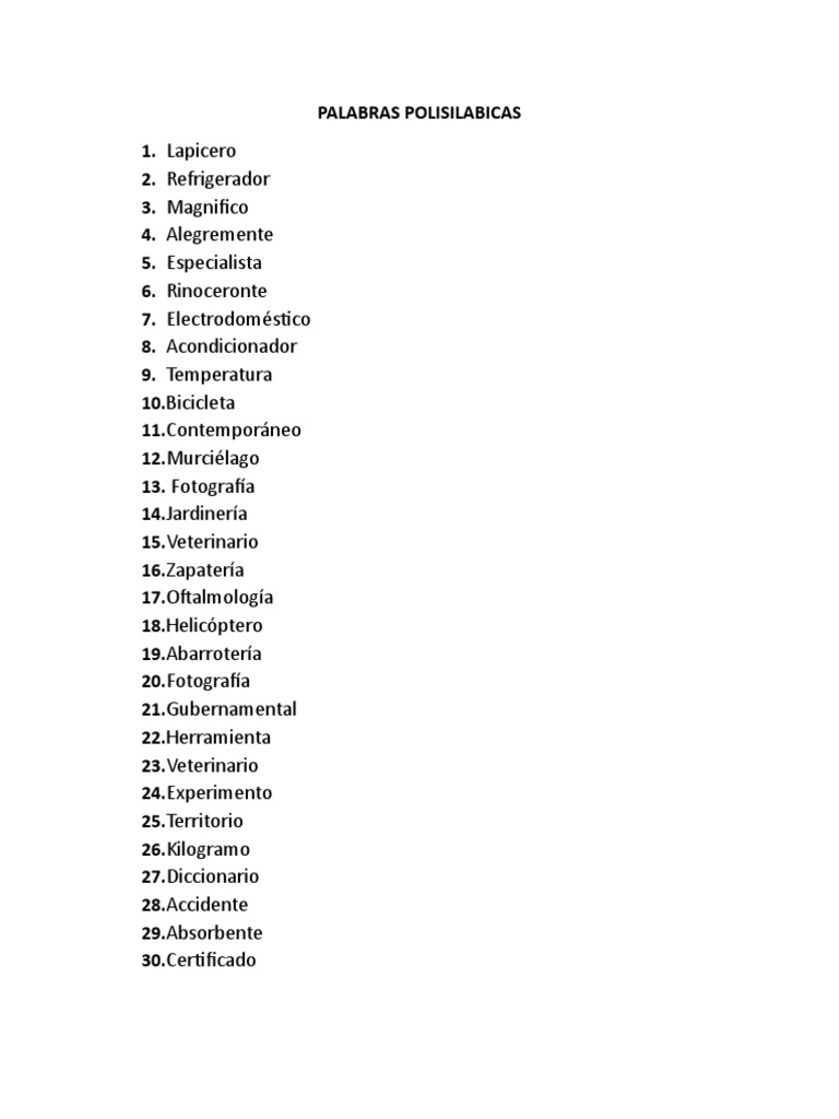 Palabras Polisilabicas PDF