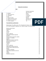 Fotmato de Valuación de Vehículos