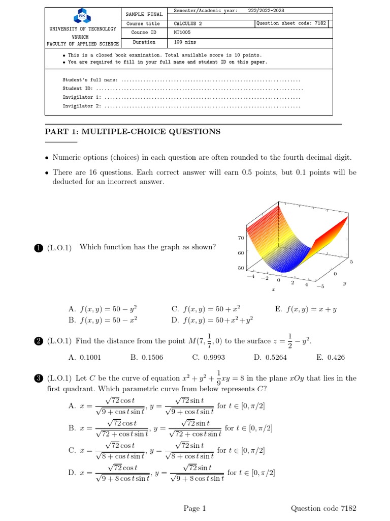 Sample Calculus2 222 | PDF