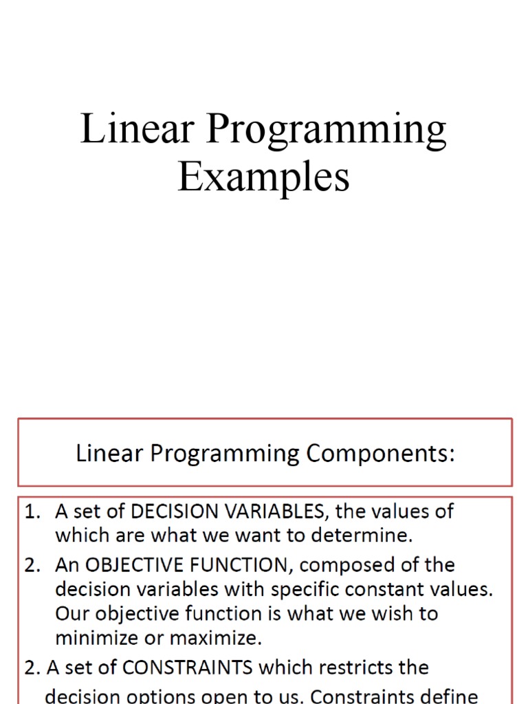 2ARev_Linear Programming Examples | PDF | Mathematical Optimization ...