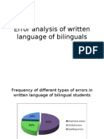 Error Analysis of Written Language of Bilinguals