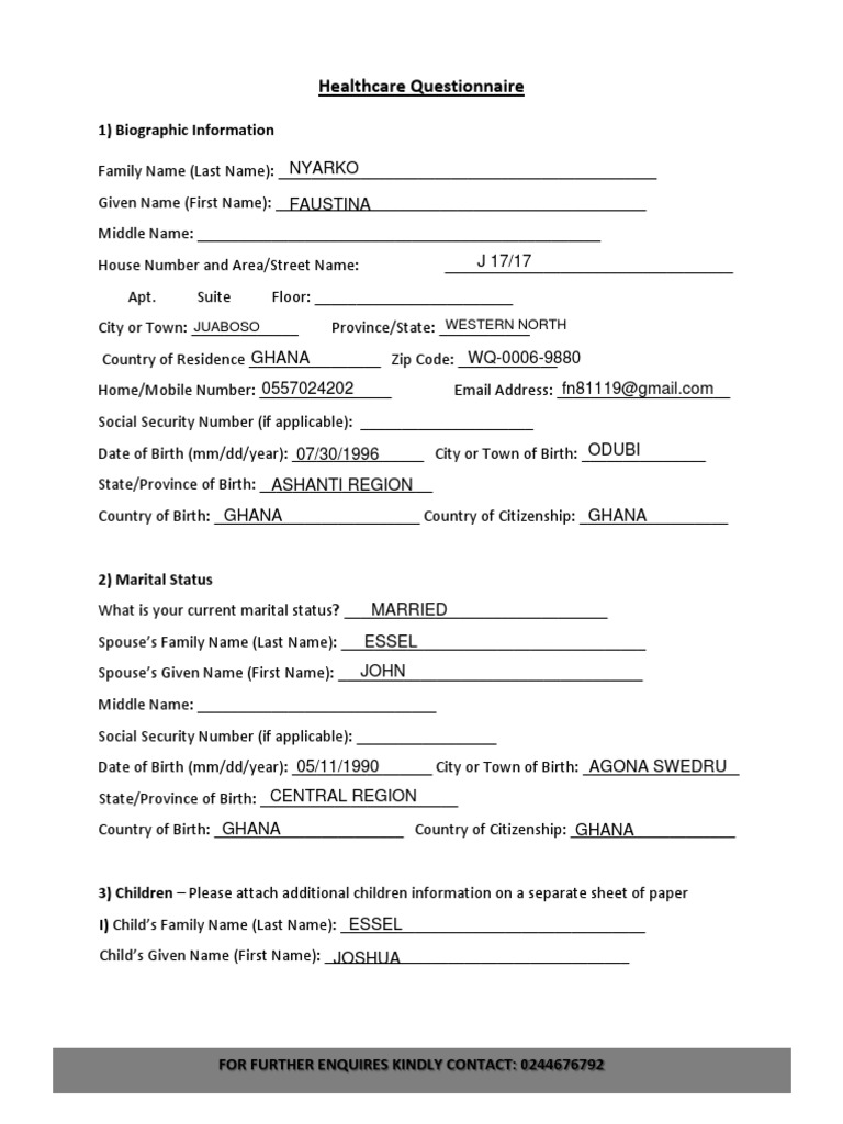 HEALTH CARE QUESTIONNAIRE FAUSTINA NYARKO FINAL-merged | Download Free ...