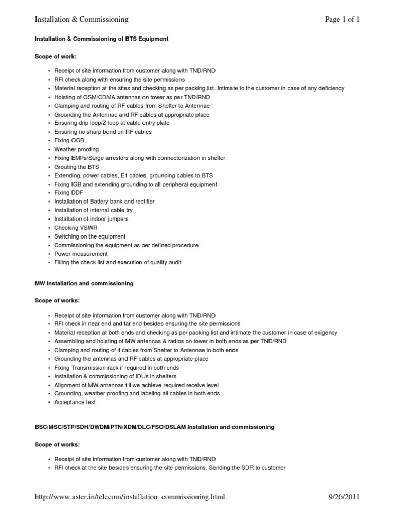Telecom Equipment Setup Guide | PDF