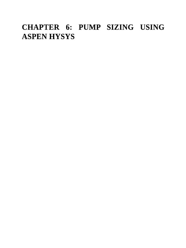 Pump Hysys Pdf
