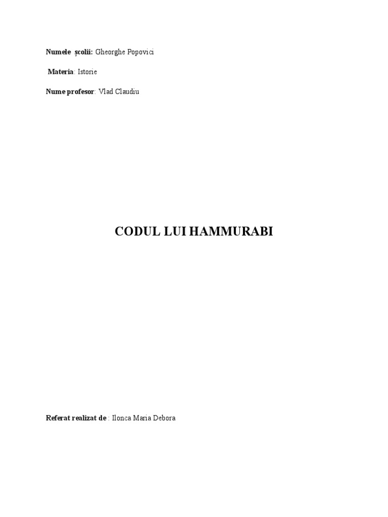 Codul Lui Hammurabi | PDF