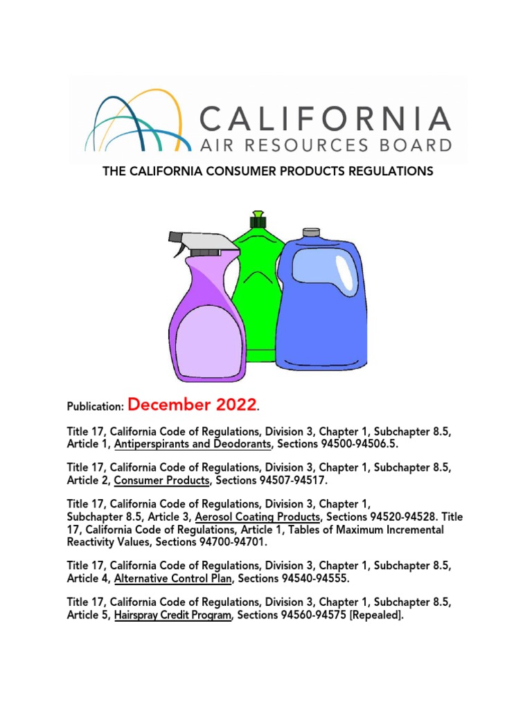 Carb Voc Limits PDF Odor Chemistry