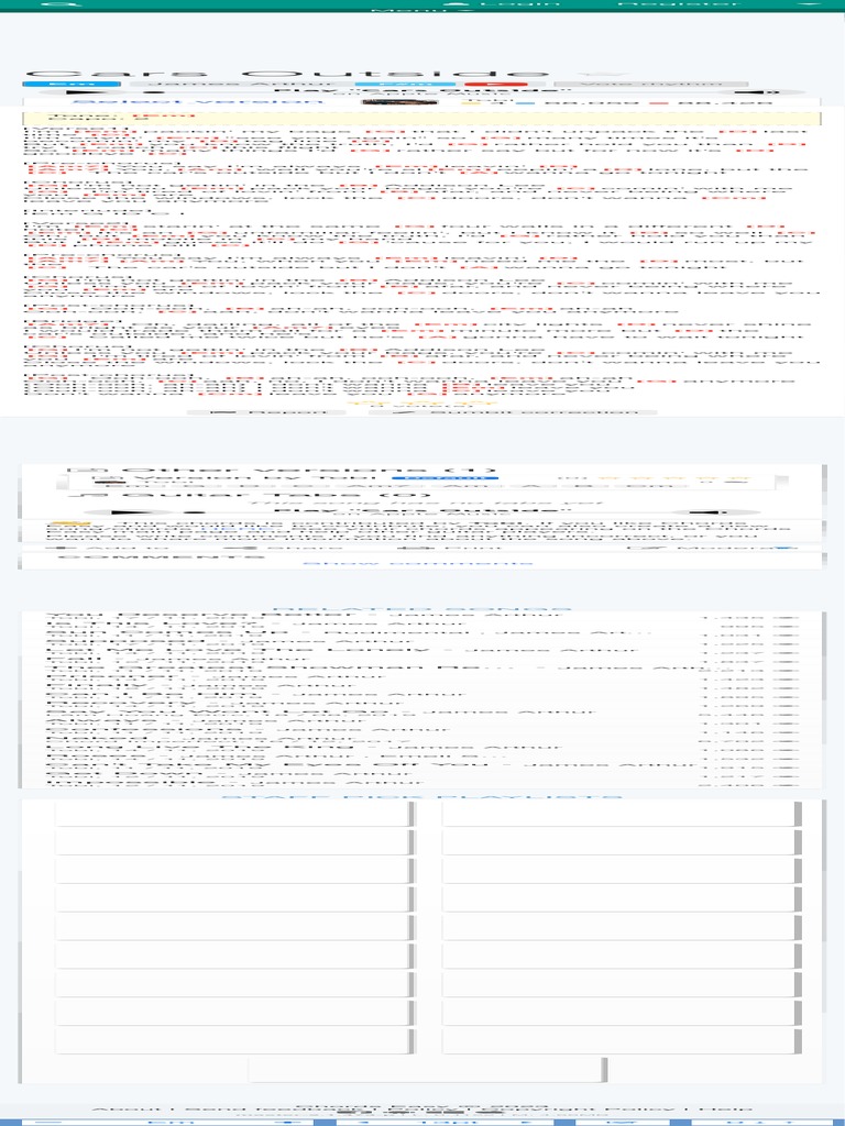 Cars Outside Chords Easy James Arthur (Version 1) Guitar Chords