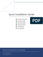 Quick Installation Guide: UC120-1V1S1O UC120-1V2S UC120-1V2O UC120-1S1O UC120-2S UC120-2O