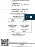 Certificado de Vacunación Contra La Covid-19: Santiago Ismael Varela Rojas