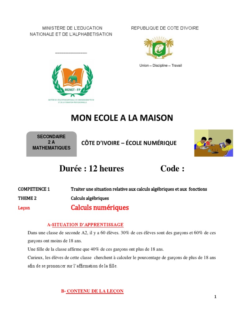 Cours Mathématiques 2nda | PDF