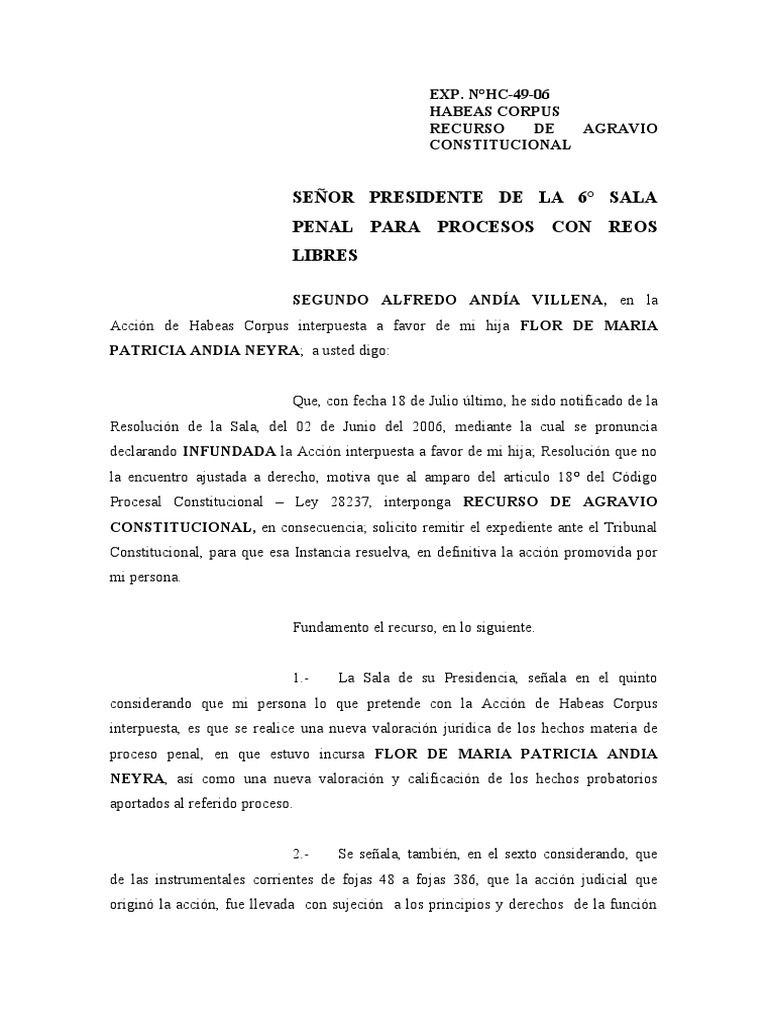 Recurso de Agravio Constitucional | PDF