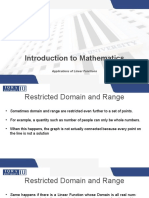 Introduction To Mathematics: Applications of Linear Functions