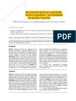 Efecto del entrenamiento sobre el equilibrio y funcionalidad