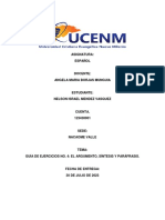 Guía de Ejercicios No. 4 El Argumento, Síntesis y Paráfrasis.