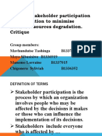 Stakeholder Participation in CBNRM