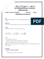 NOTES (2023-2024) Subject: Physics Lab Manual Class: Xii Sec: A Experiment No:4 - Convex Lens