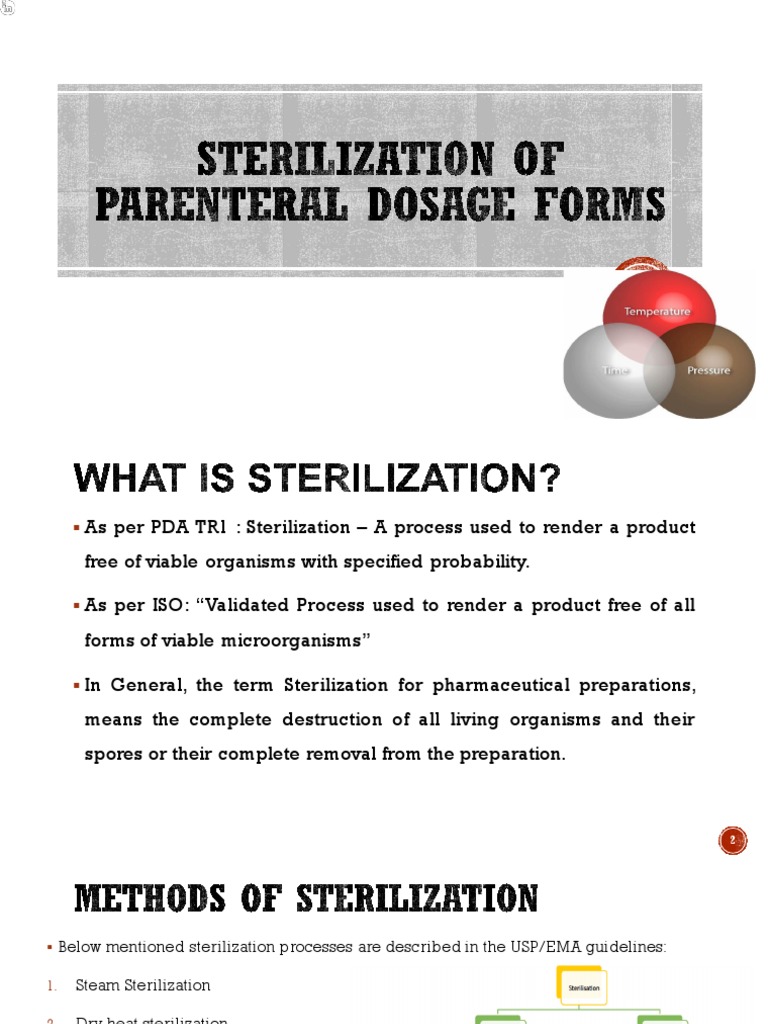 Sterilization Methods for Parenteral Drugs | PDF | Sterilization ...