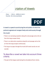 Description of Vowels