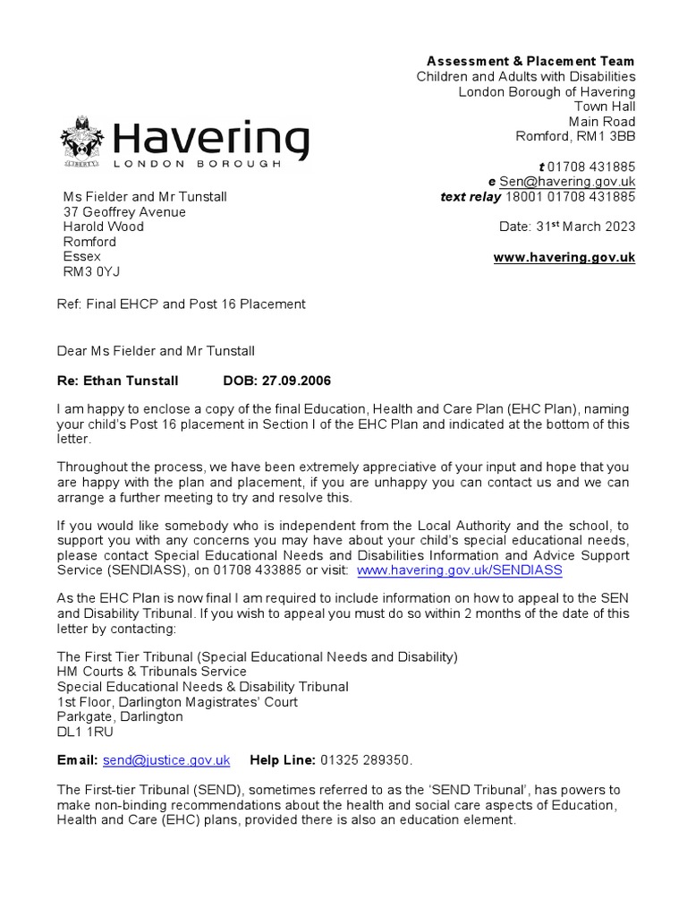 Final EHCP and Post-16 Placement | PDF | Physical Therapy ...