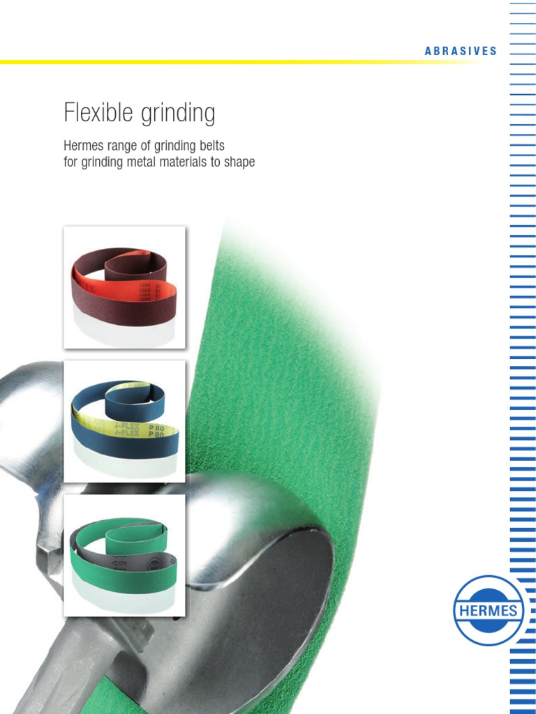 Hermes range of grinding belts for grinding metal materials to shape PDF