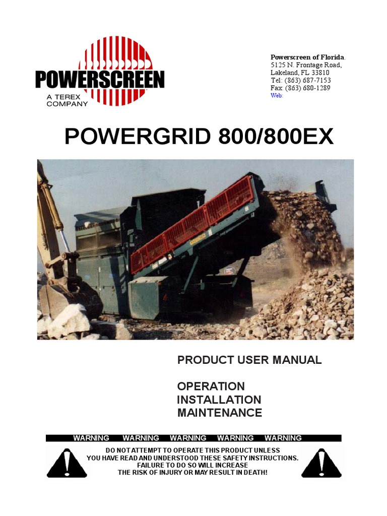 Powergrid 800 User Manual | PDF | Safety | Axle