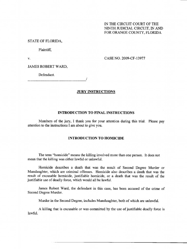 Jury Instructions Ward | PDF | Legal Procedure | Judiciaries