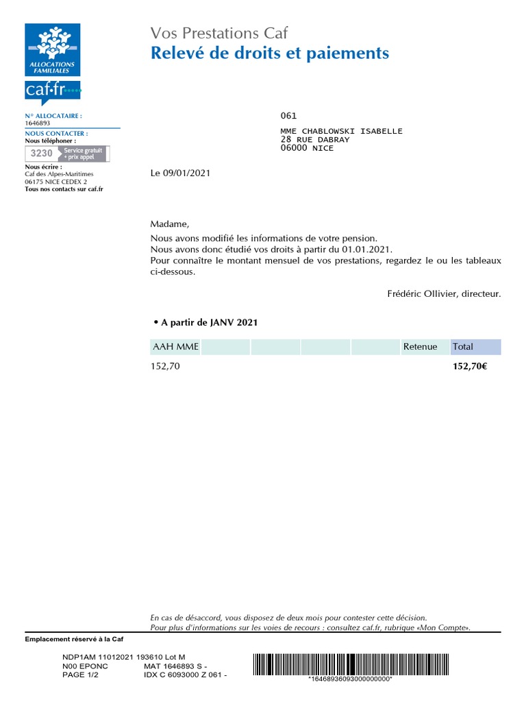 Contestation des décisions de la Caf | PDF