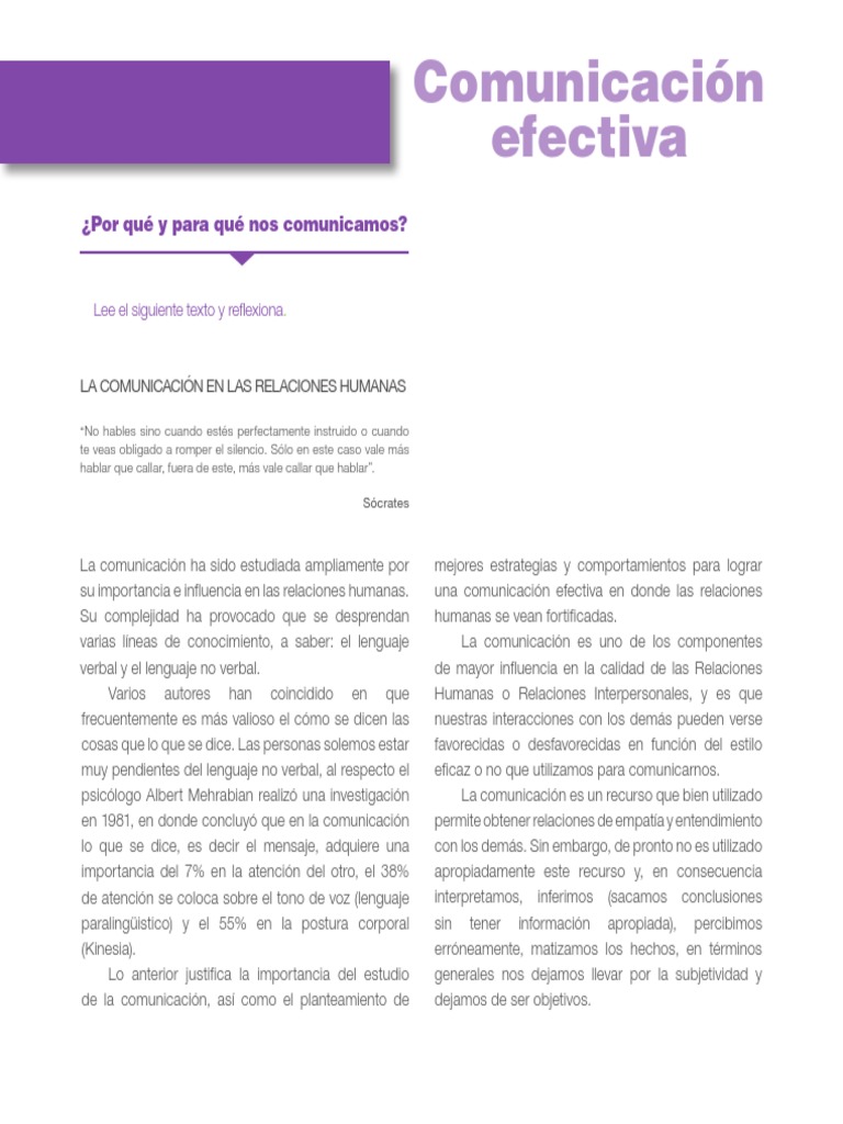Claves de la Comunicación Efectiva | PDF | Relaciones personales ...