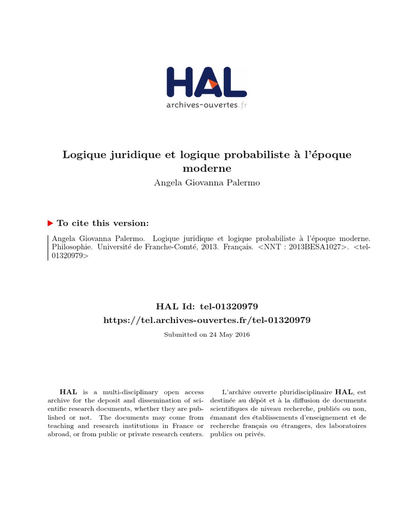 Logique juridique et probabiliste moderne | PDF | Études des langues ...