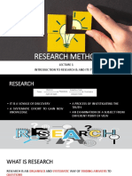 Research Methods: Introduction To Research & and Its Types